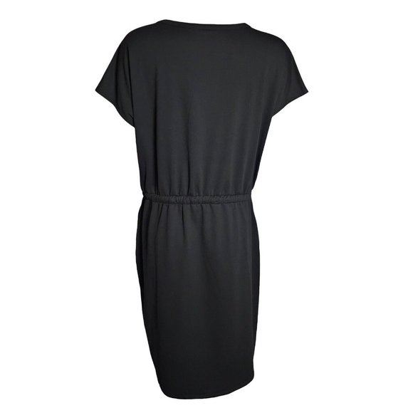 32 DEGREES COOL Solid All Black Pullover Drawstring Waist Dress Womens L Large - Picture 3 of 7